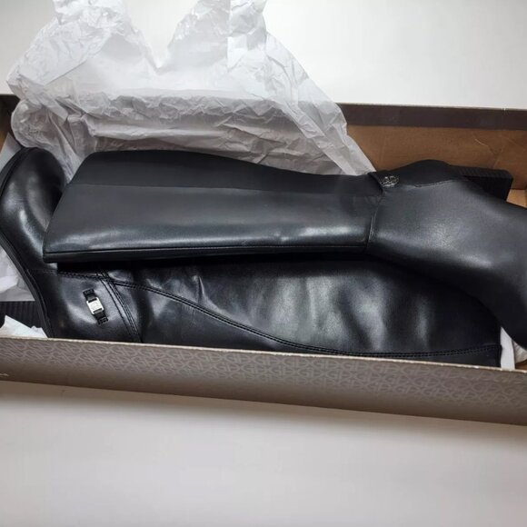 Giani Bernini Womens Odettee Black Leather Almond Toe Knee-High Boots NWT - Picture 2 of 6